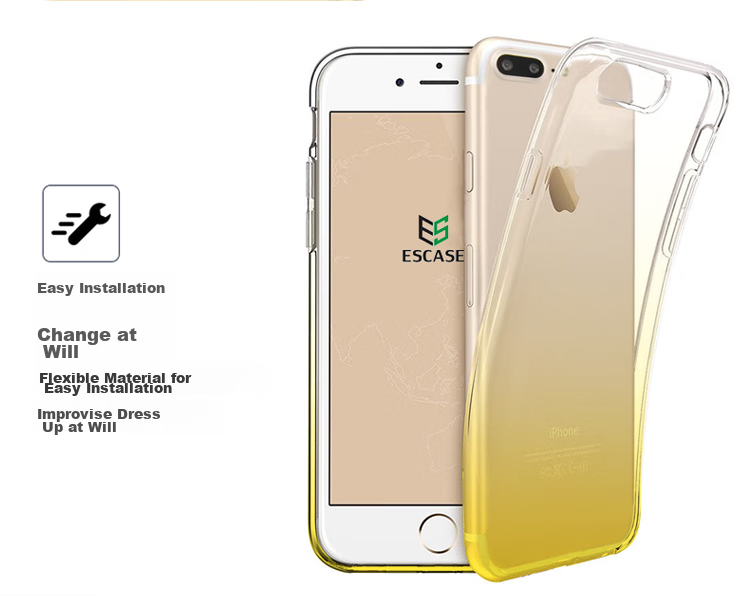 Чехол ESCAPE для iPhone 8/7 Plus, прозрачный, силиконовый, противоударный, TPU, мягкая защитная накладка, 5.5 дюймов