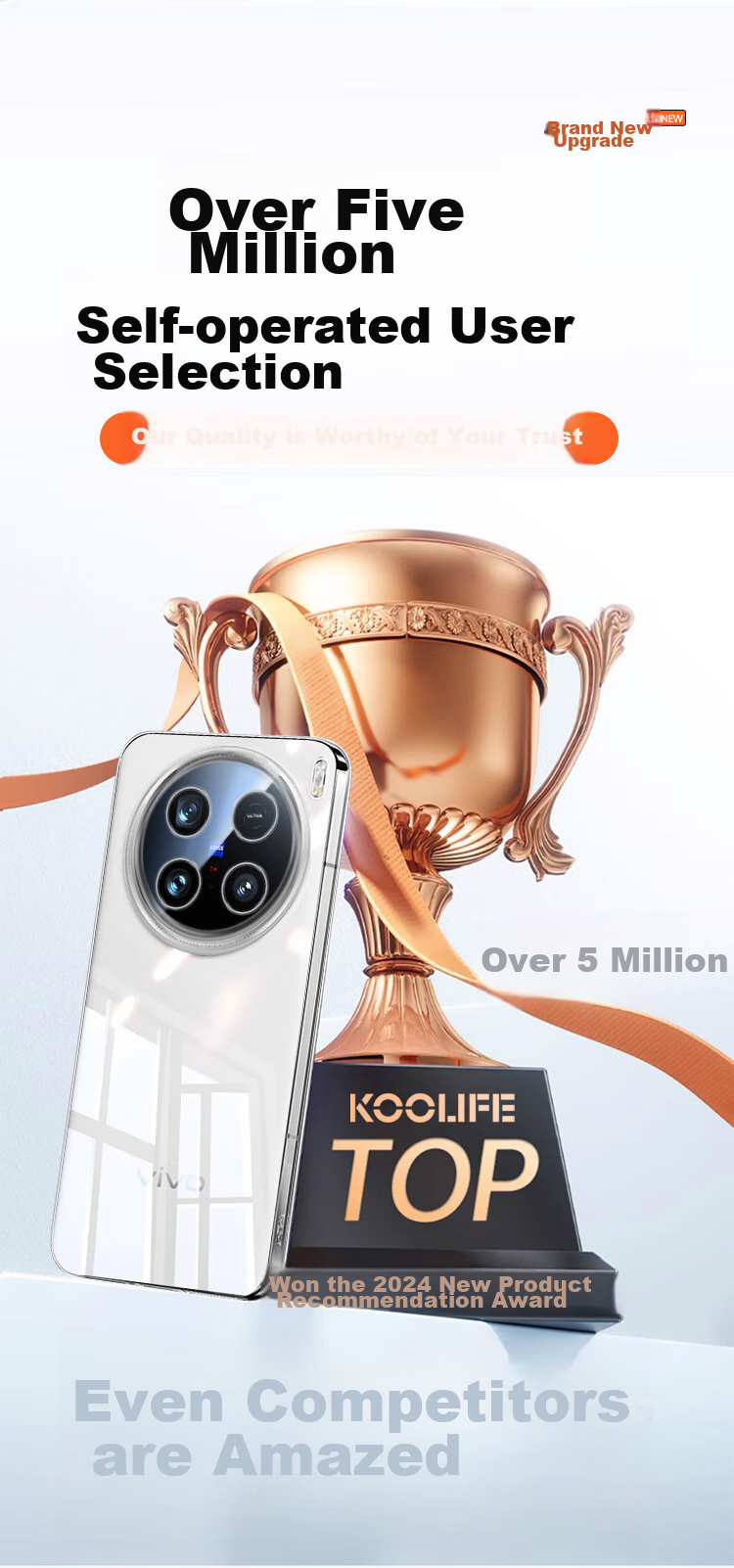 Прозрачный чехол KOOLIFE для Vivo X200 Pro mini, защита камеры, защита от отпечатков пальцев, противоударный, простой стиль