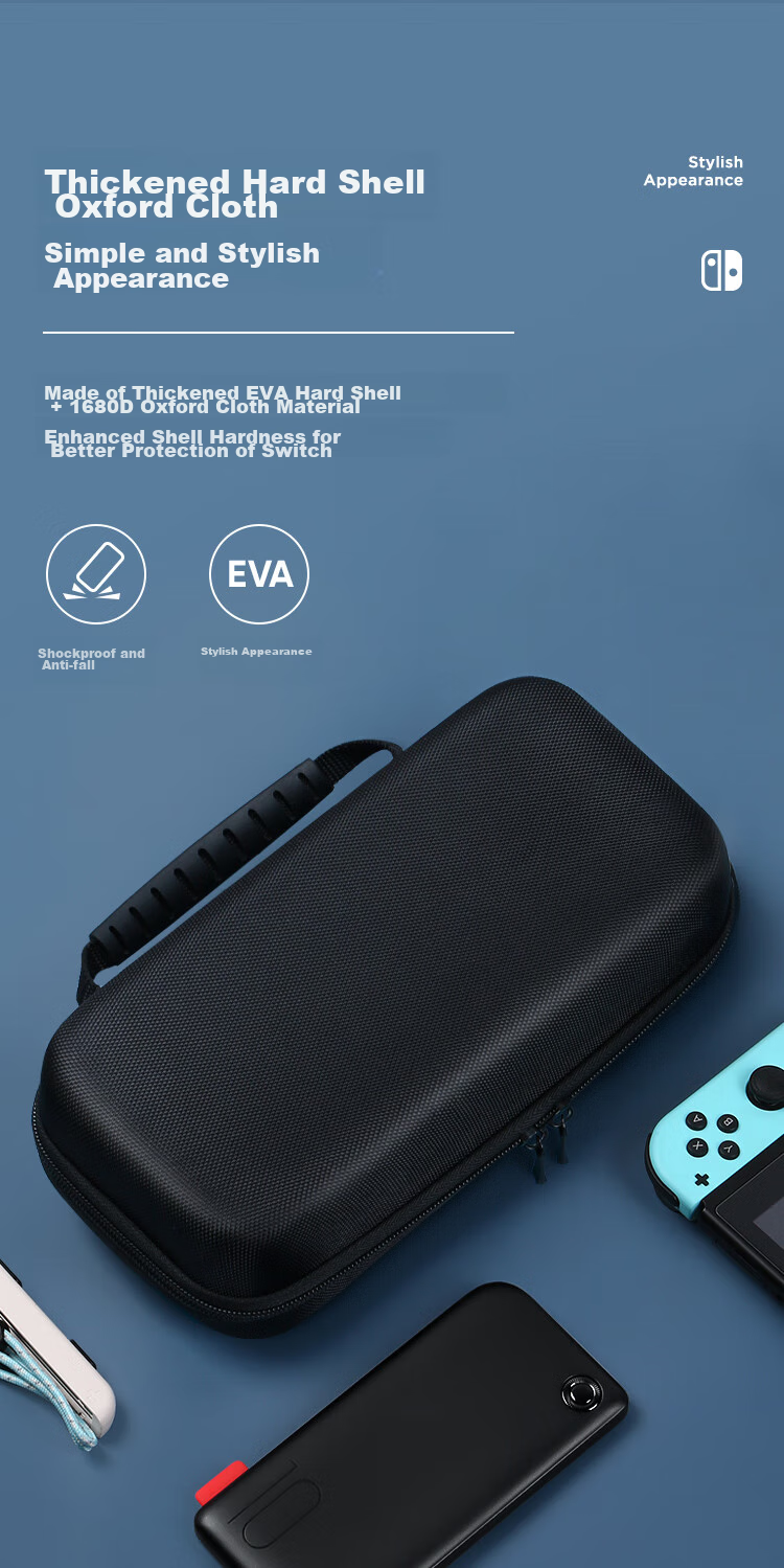 Защитный чехол-сумка BIAZE для Nintendo Switch, большой вместимости, для зарядного устройства, консоли, OLED-модели, жесткий кейс, многофункциональный портативный ящик для хранения Yx27