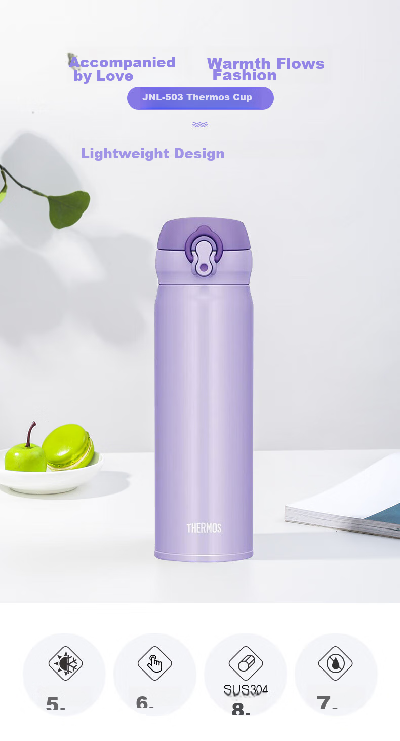 Термос THERMOS JNL-503, 500 мл, черный, для мужчин и женщин, отличный подарок на день рождения и Новый год