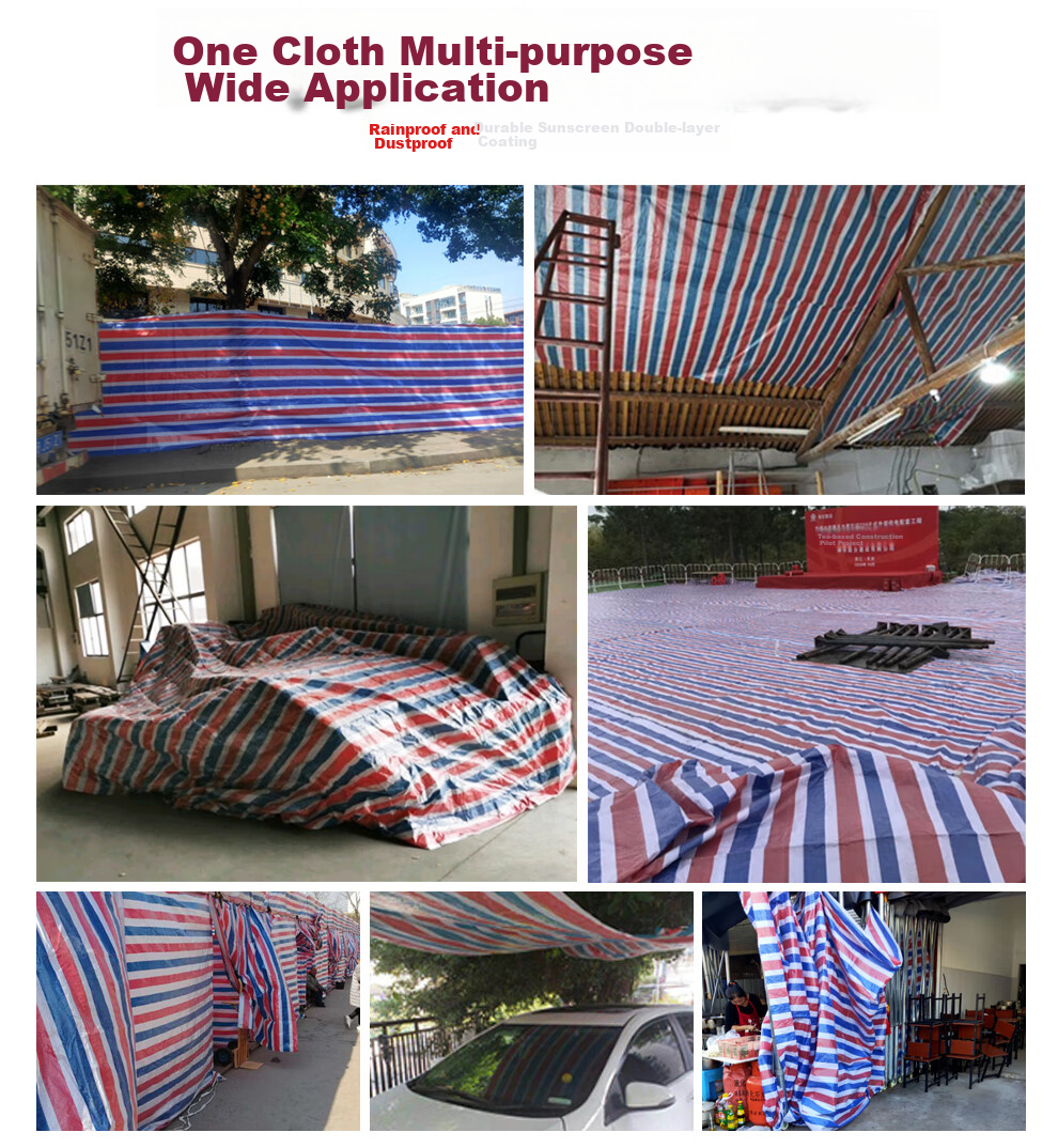 Тент-тент "QL Colorful Striped Plastic Sheet", утолщенный, водонепроницаемый, для строительства, грузовиков, навес от солнца, 4м*6м