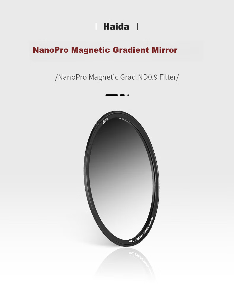 Фильтр Haida NanoPro Magnetic GND 0.9, 82 мм, для съемки с параллельным светом, восходов и закатов, двухстороннее многослойное покрытие