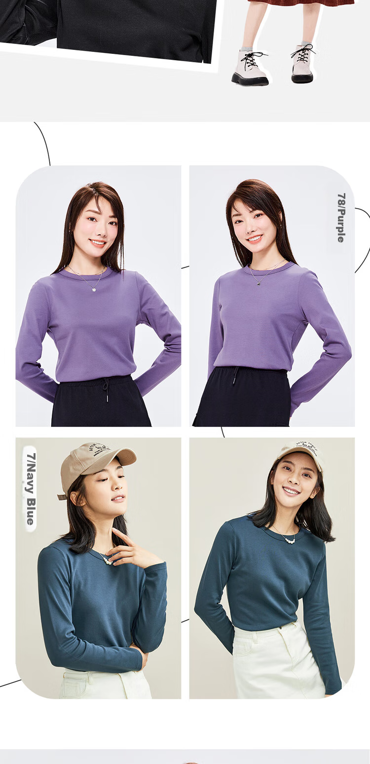 Женская футболка Giordano с длинным рукавом, базовая, из 100% хлопка, гладкая, с круглым вырезом, арт. 05322805