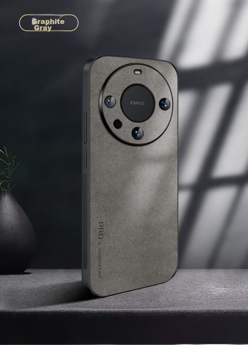 Чехол для Huawei Mate60 Pro/Pro+ Shangsu, противоударный, с полной защитой камеры, из роскошной кожи ягненка, черный