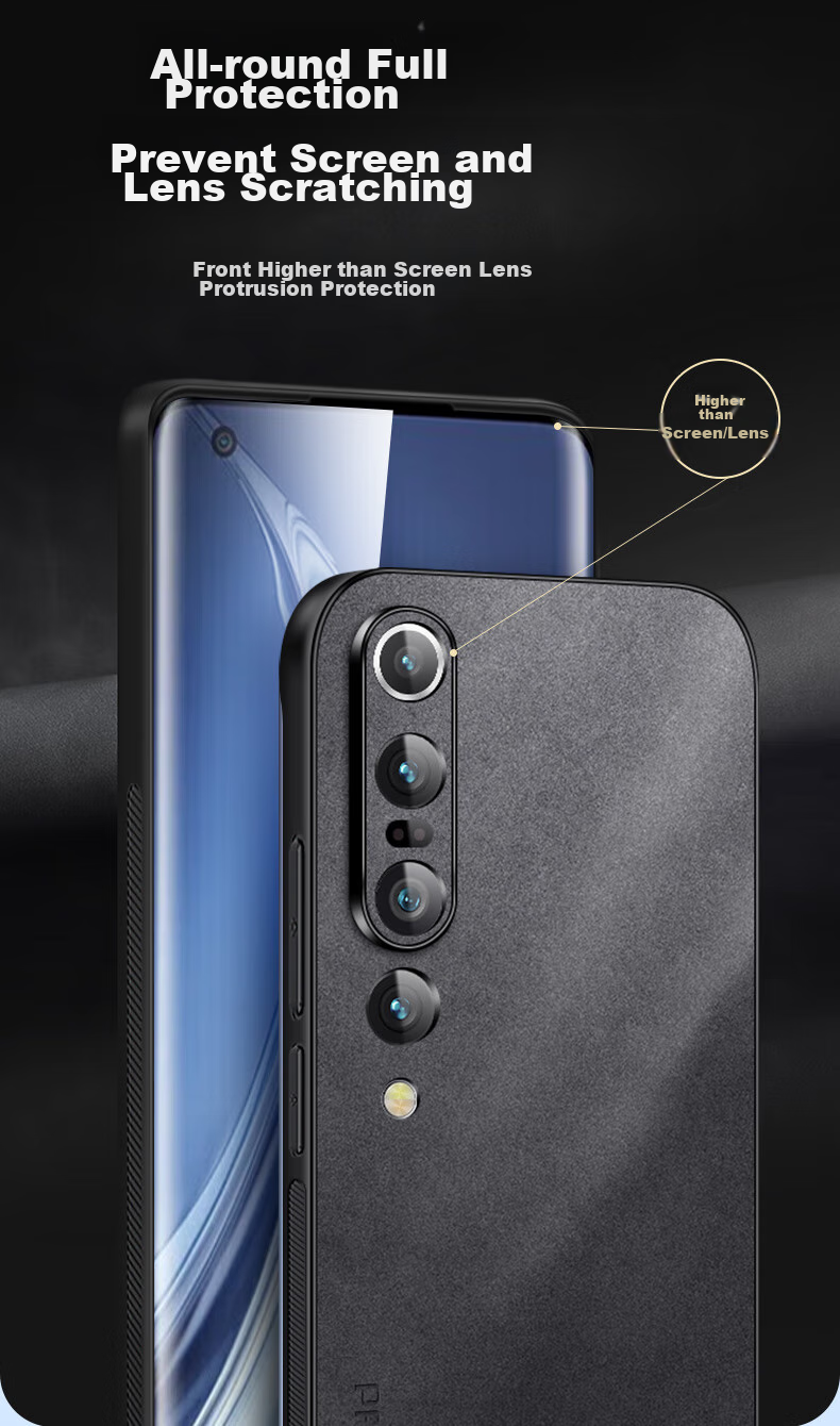 Чехол для Xiaomi 10 Pro Shangsu, противоударный, с защитой камеры, из натуральной кожи, черный