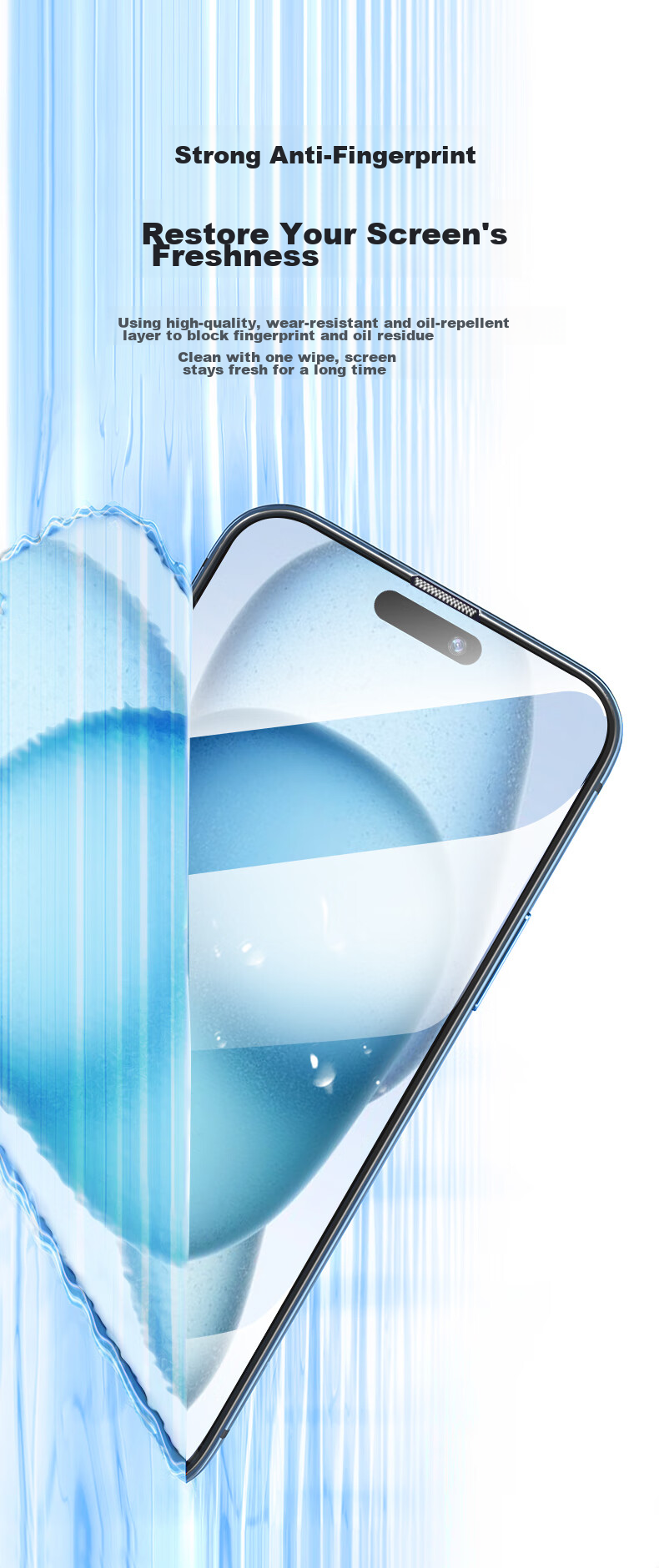 Защитное стекло PISEN для iPhone 15 Pro Max, полное покрытие Corning Glass, HD Clear, пыленепроницаемое, антиотпечатки, ударопрочное, 1 шт.