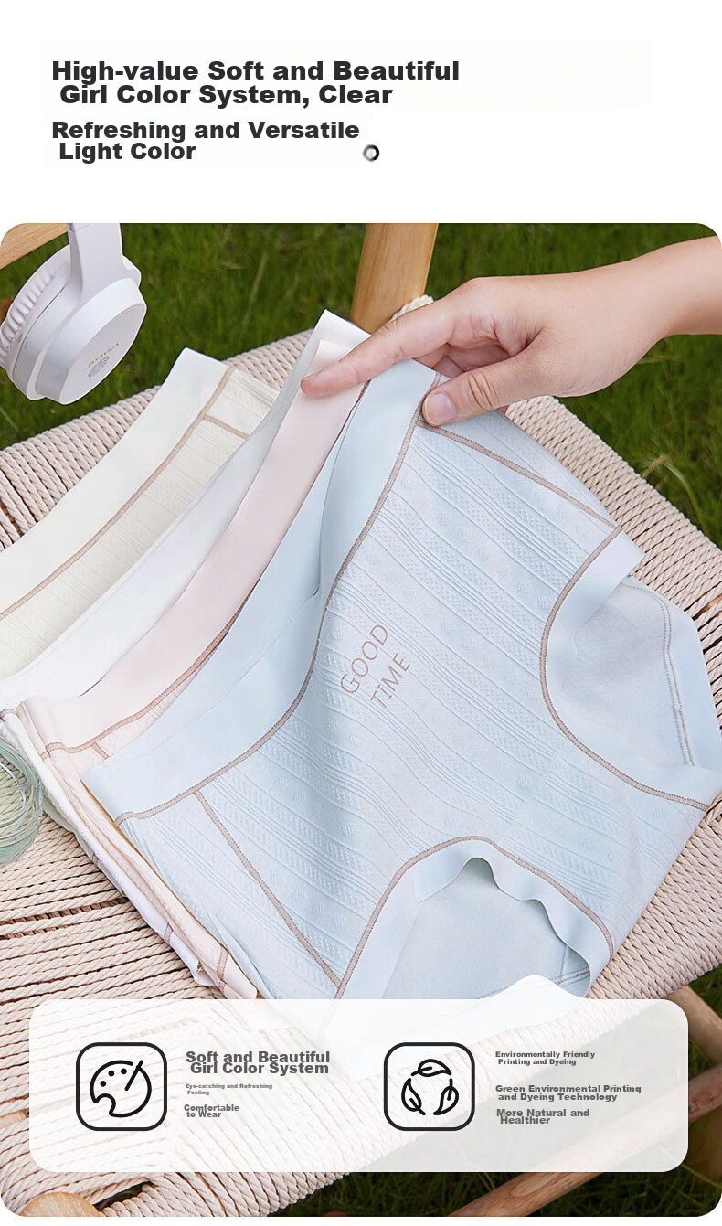 Женские трусы MiiOW, модель "Категория А Baby Cotton", 2025, хлопок 93.5%, спандекс 6.5%, бесшовные, трусы-слипы с высокой талией, антибактериальные, 4 шт. в упаковке, размер XL
