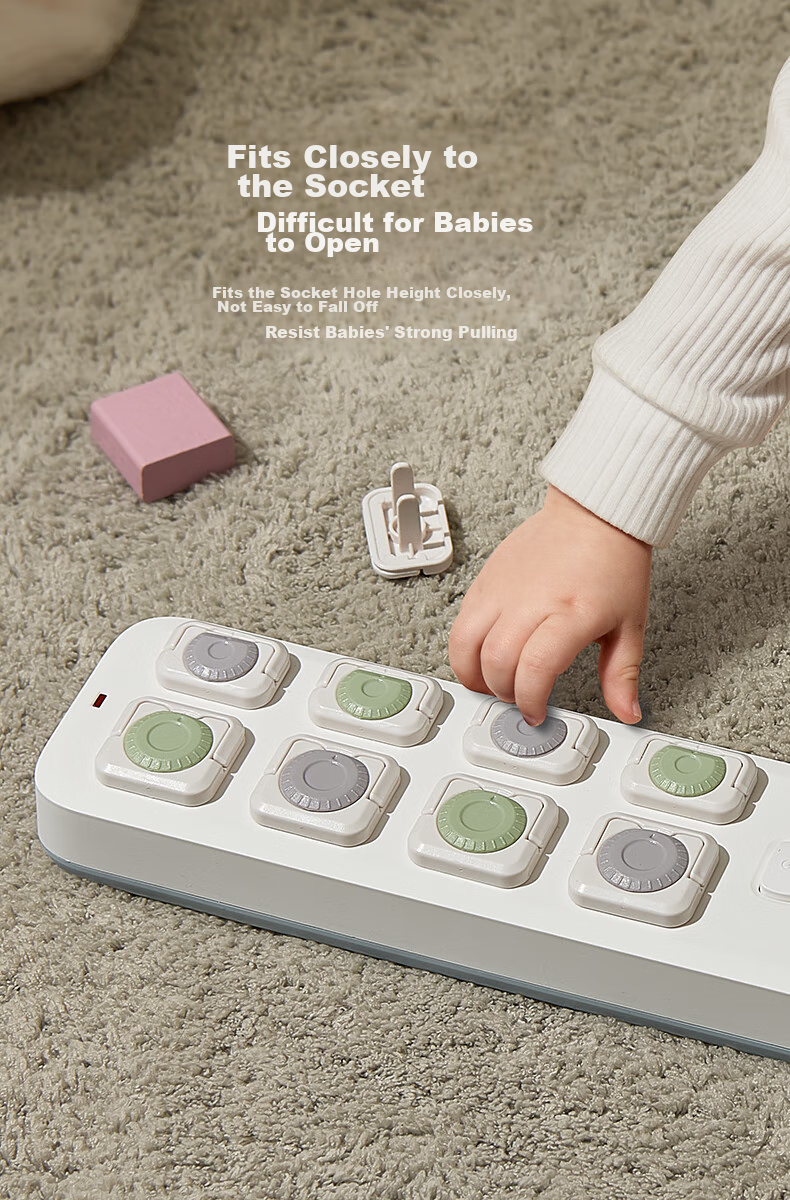 Защитные накладки на розетки Kidsneed, 24 шт., защита от детей, ABS, белые