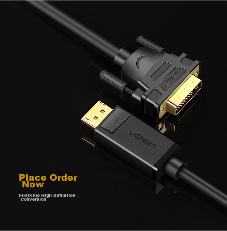 Переходник UGREEN DP to DVI, DisplayPort на DVI, 2 метра, 10221