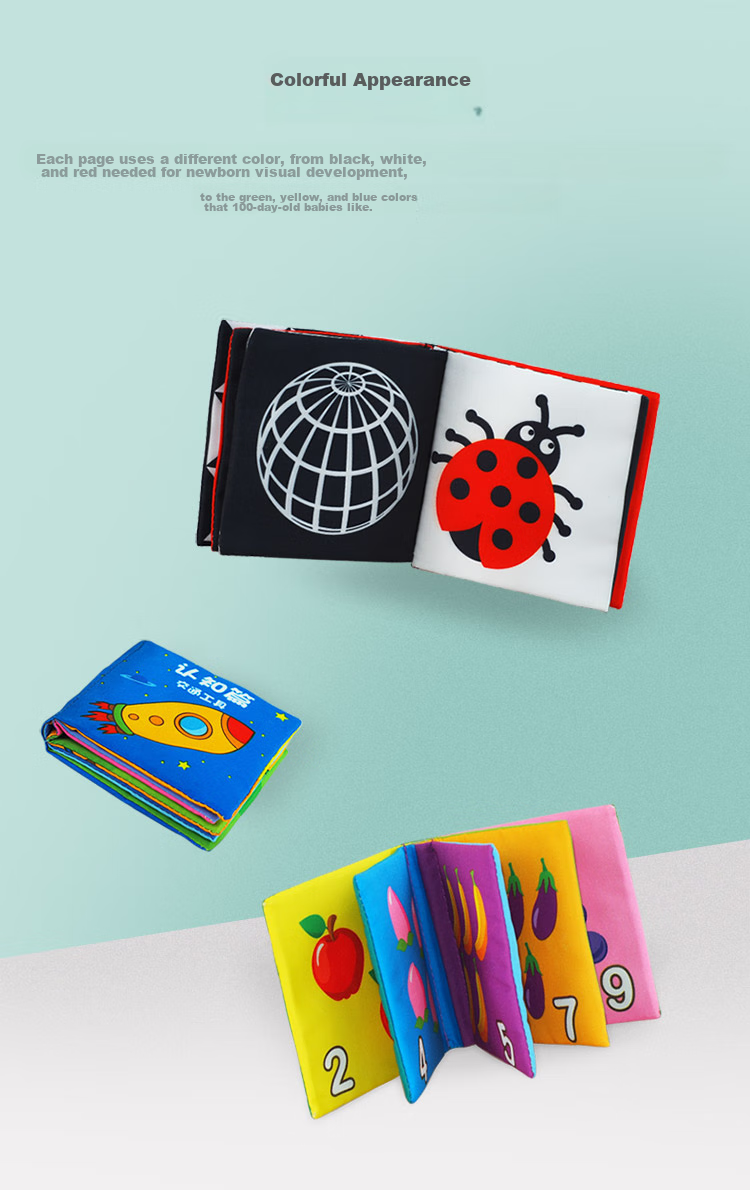 Текстильные книжки LALABABY для малышей, развивающие игрушки для детей от 0 лет, не рвутся, безопасны для жевания, набор из 6 книг в подарочной упаковке