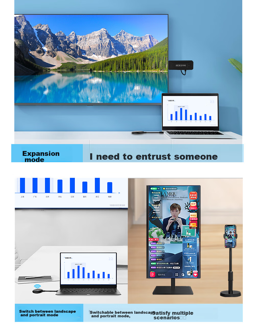 BOEGAM BG4S Беспроводное устройство для зеркалирования экрана телефона с HDMI кабелем, инструмент для передачи изображения высокой четкости для офиса и дома, совместимо с телефонами Apple и Android, компьютерами для подключения к телевизору