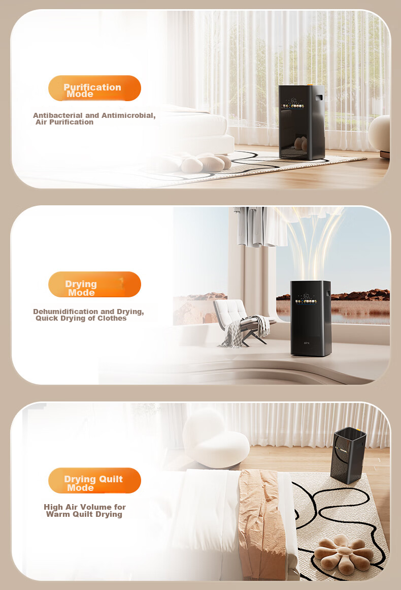 Осушитель воздуха Airx D3, 30л/день, 70м², очиститель воздуха, с функцией сушки белья, APP-управление