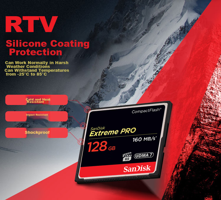 Карта памяти SanDisk Extreme PRO CompactFlash, 128 ГБ, скорость чтения 160 МБ/с, скорость записи 150 МБ/с