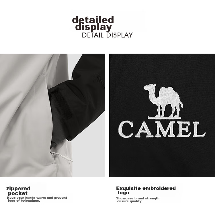 Мужская ветровка Luotuo Outdoor (CAMEL) A7W217127, водонепроницаемая, ветрозащитная, 3-в-1, с флисовой подкладкой