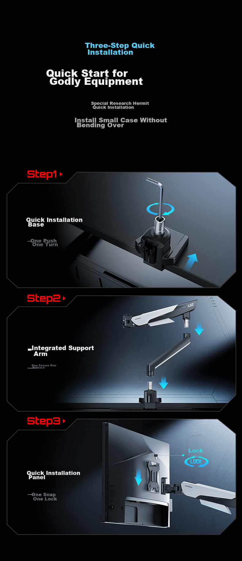 Подставка для монитора HUMANEX TX02-1BB, механическая, для изогнутых и плоских экранов 17-40 дюймов, до 12 кг, черная