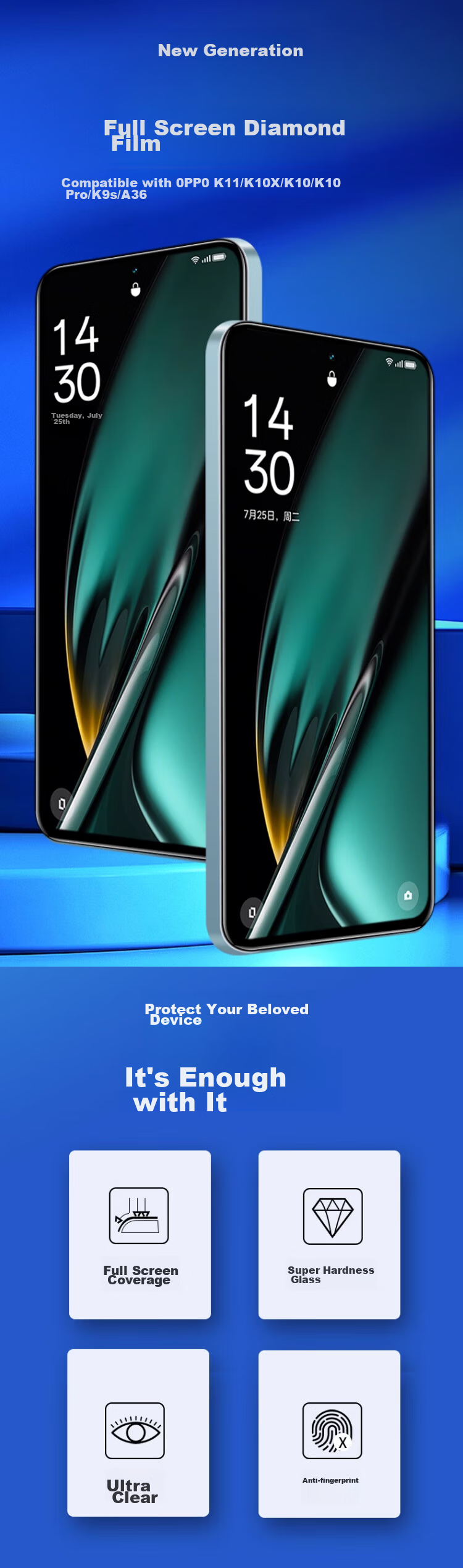 Защитное стекло для OPPO