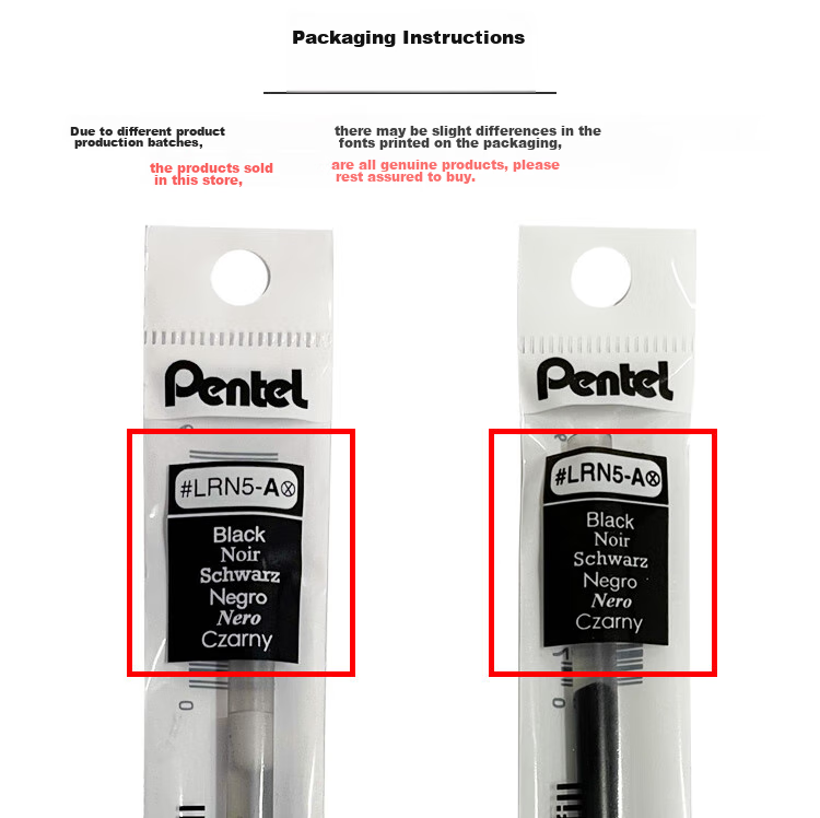 Набор стержней для гелевой ручки Pentel LRN5, 0.5 мм, черные, 12 шт.