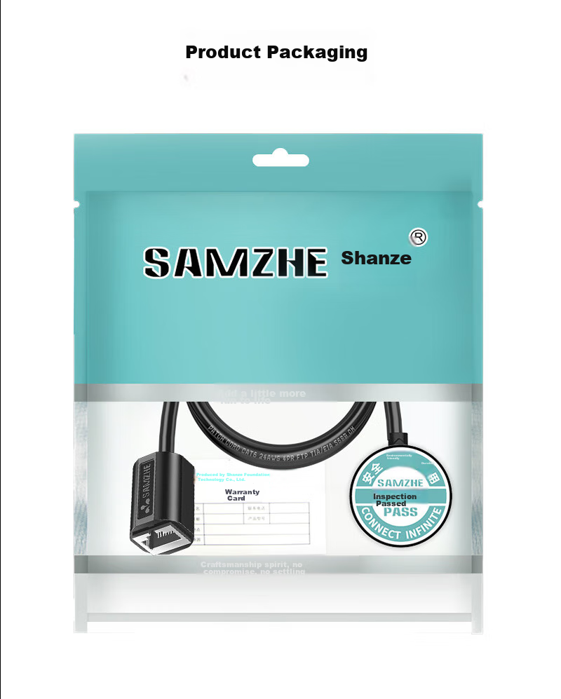 Сетевой кабель-удлинитель SAMZHE 650YC Cat6 Gigabit, 5 метров, чистая медь, разъем RJ45 "папа-мама"