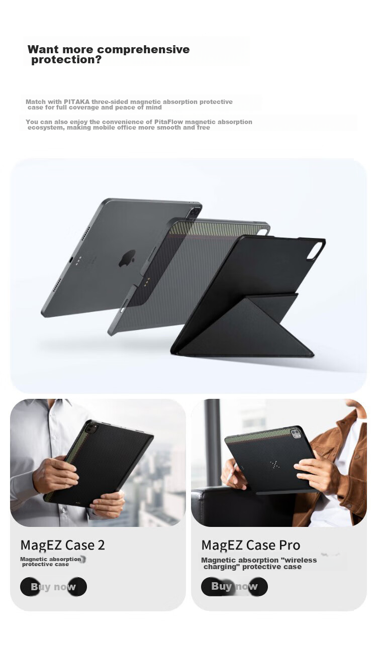 Чехол PITAKA MagEZ Folio 2 для Apple iPad Pro 11 дюймов (2022-2018) / iPad Air 7/6/5, синий