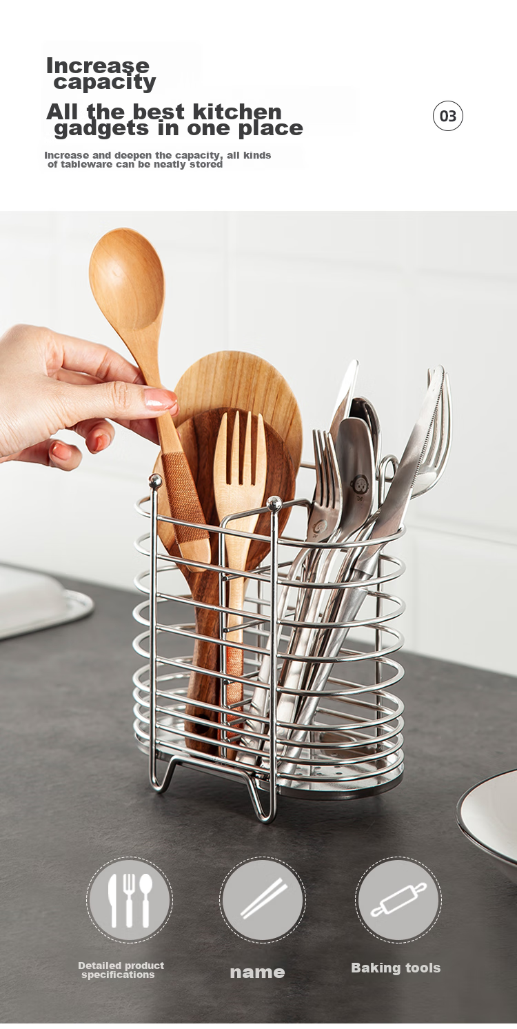 Держатель для палочек MAXCOOK, стойка для хранения столовых приборов из нержавеющей стали, контейнер с дренажем и защитой от плесени, два отделения MCWA205