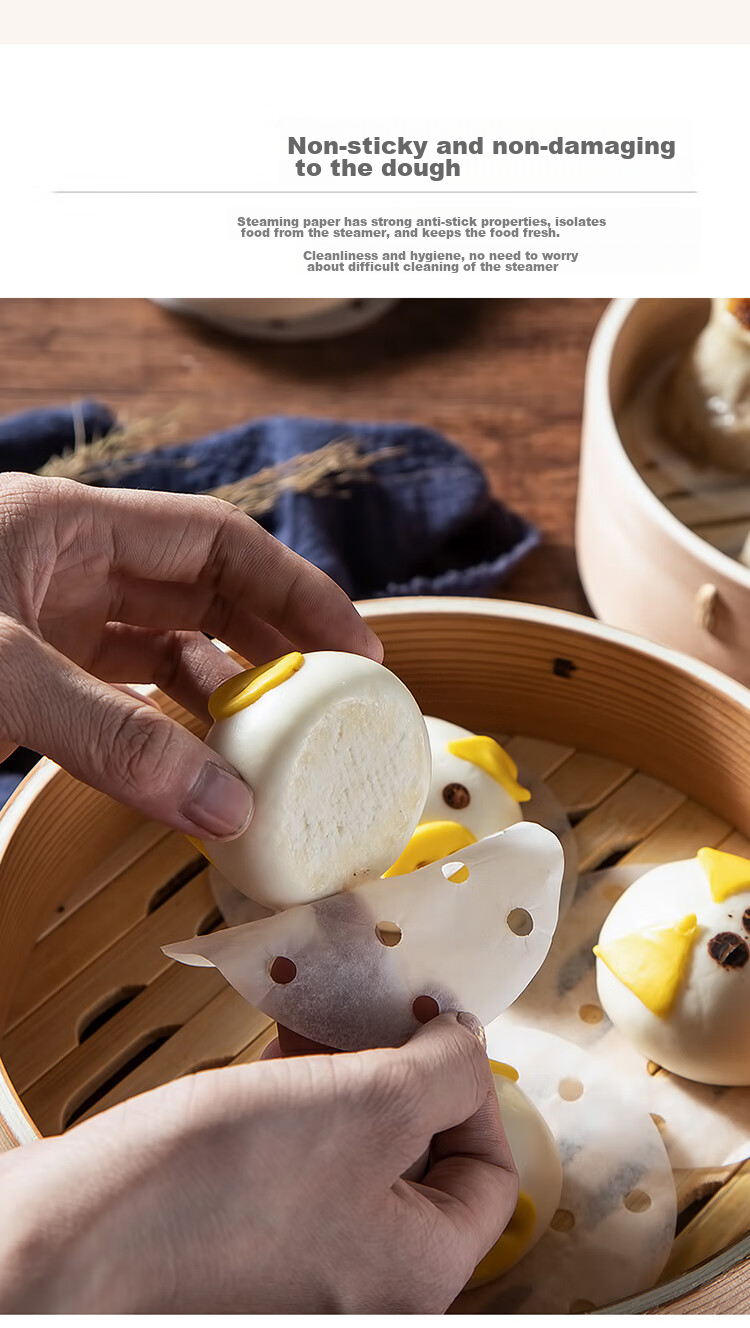 Бумага для выпечки MAXCOOK, для пароварки, для паровых булочек, одноразовая, 100 листов, диаметр 30 см