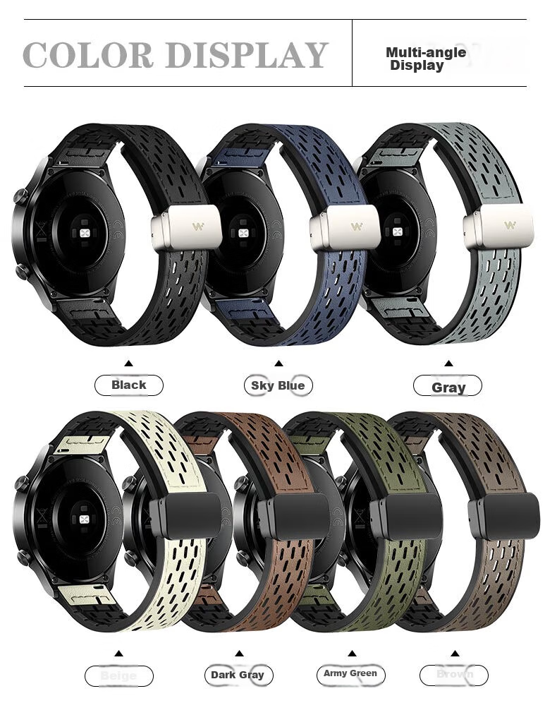 Ремешок Watchbond для Huawei Watch GT6, GT6 Pro, Watch 5, Watch 4, GT 5 Pro, GT 5, GT 4, из натуральной кожи Crazy Horse, с магнитной застежкой
