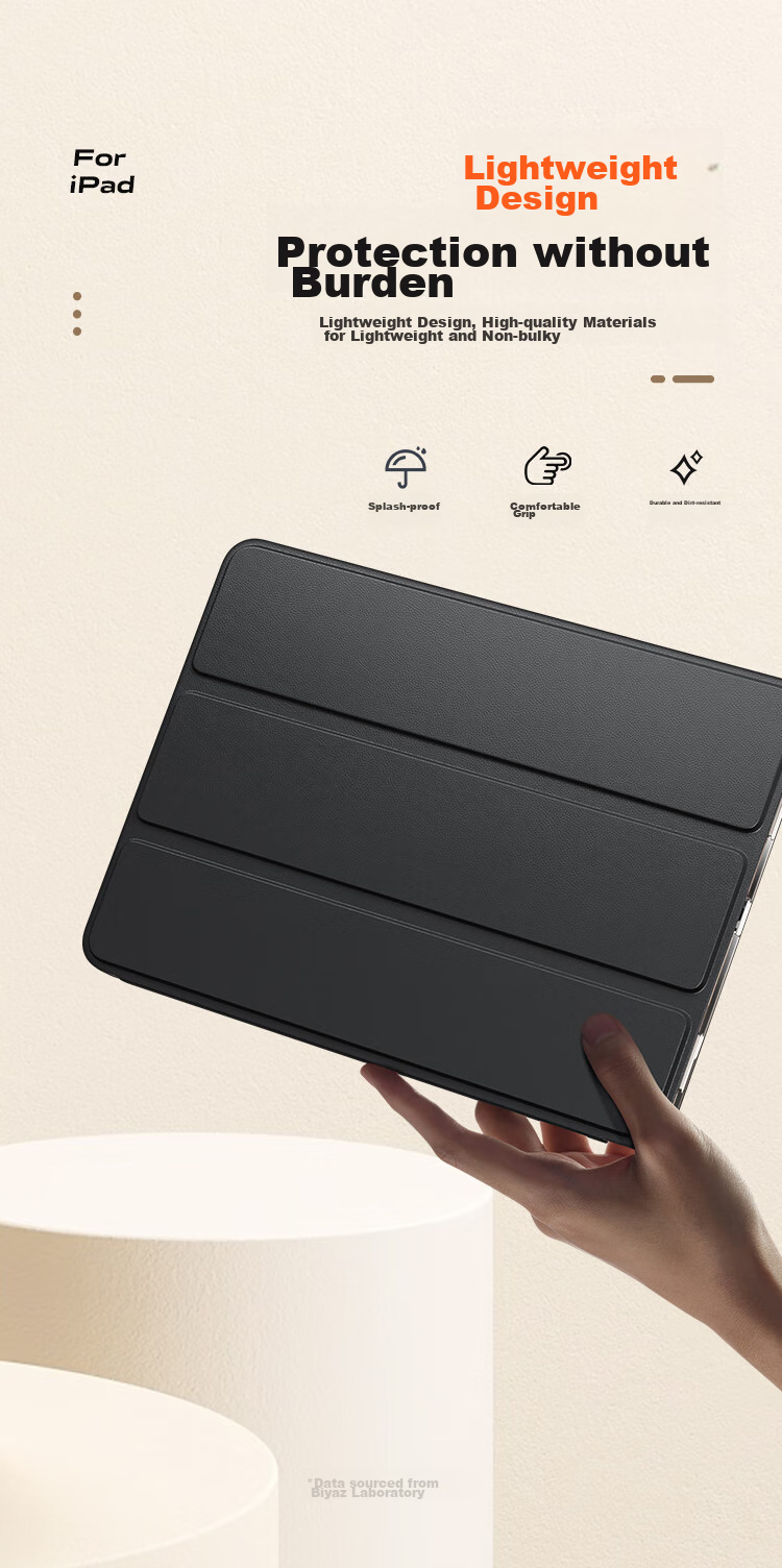 Чехол BIAZE для Apple iPad Air 7/6 11 дюймов M3, защитный, с трехстворчатой подставкой, жесткой задней крышкой, PB507-Лавандовый