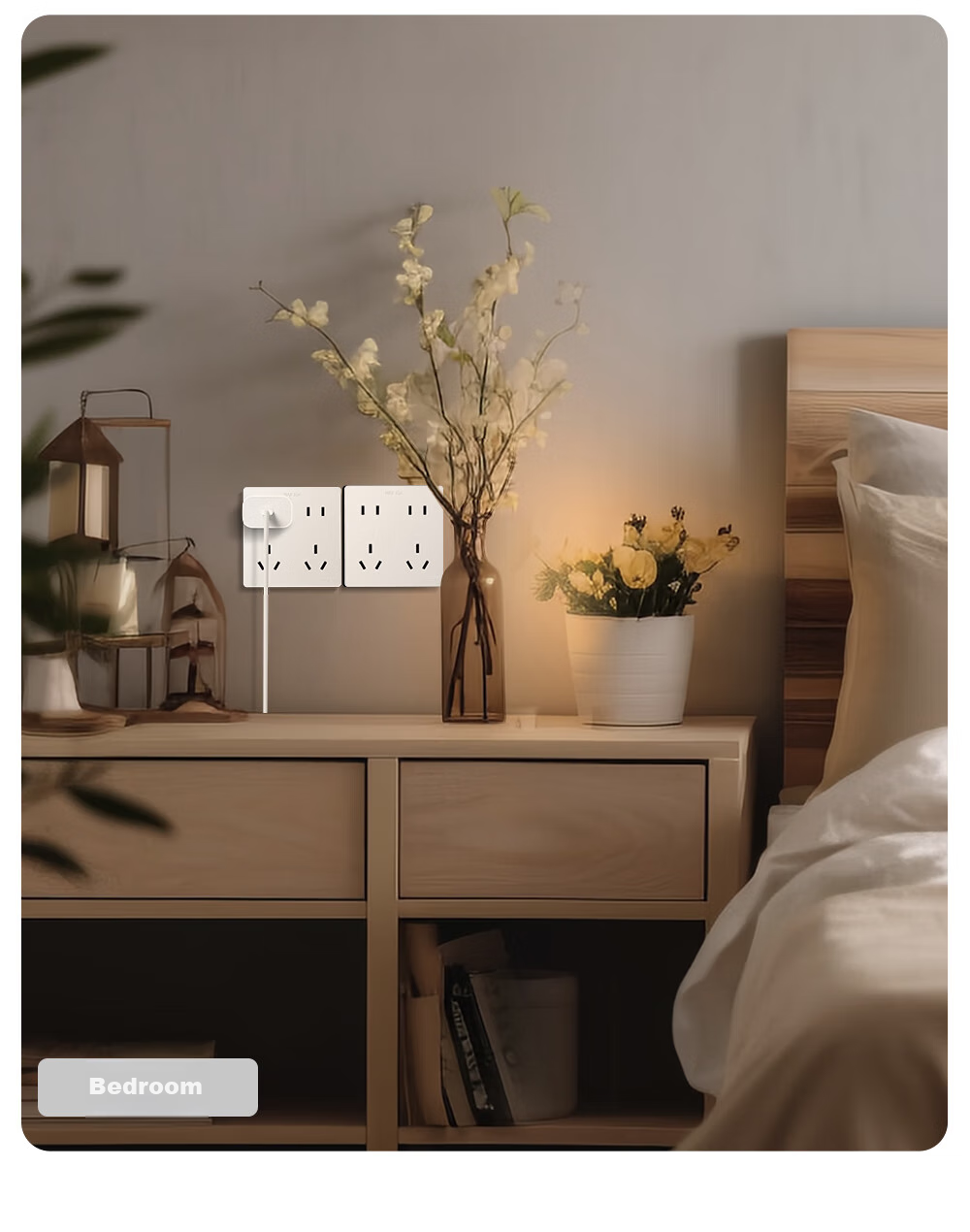 Розетка DELIXI 86-тип, 6 гнезд, 10А, белая