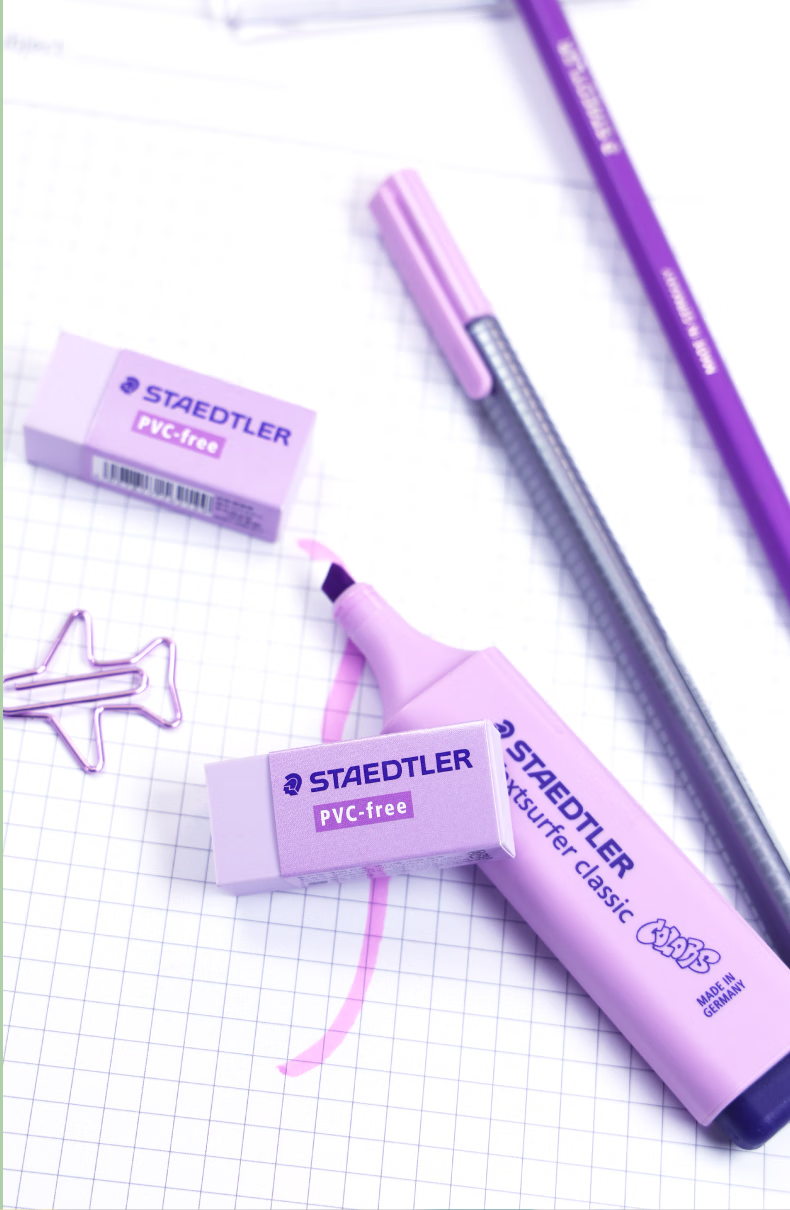 Ластик STAEDTLER, 525B30, средний размер, набор из 3 штук, белый