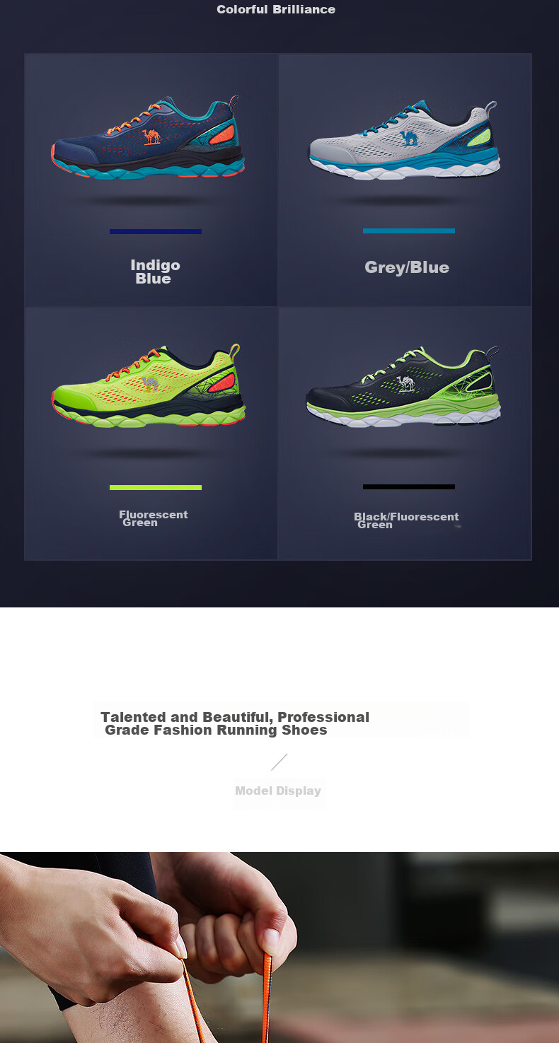 Мужские кроссовки CAMEL Mesh Breathable Lightweight Shock-Absorbing Running Shoes CSS221L0032, синий индиго, размер 42