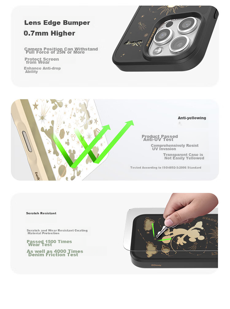 Чехол для Apple iPhone 16 Pro BELKIN Disney Shining Mickey, MagSafe, противоударный, TPU, черный