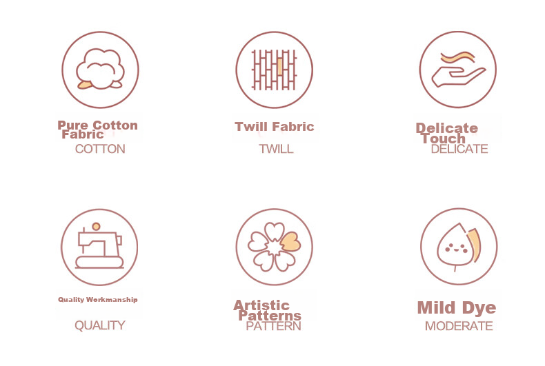 Комплект постельного белья FUANNA Home Textiles, 100% хлопок, 4 предмета, стиль "Пастораль", размер "1.5-метр", цветочный принт, розовый