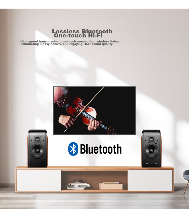HiVi M200 2.0 канальная Bluetooth акустика, HiFi активные колонки для ноутбука, настольного компьютера, домашнего кинотеатра, натуральное дерево