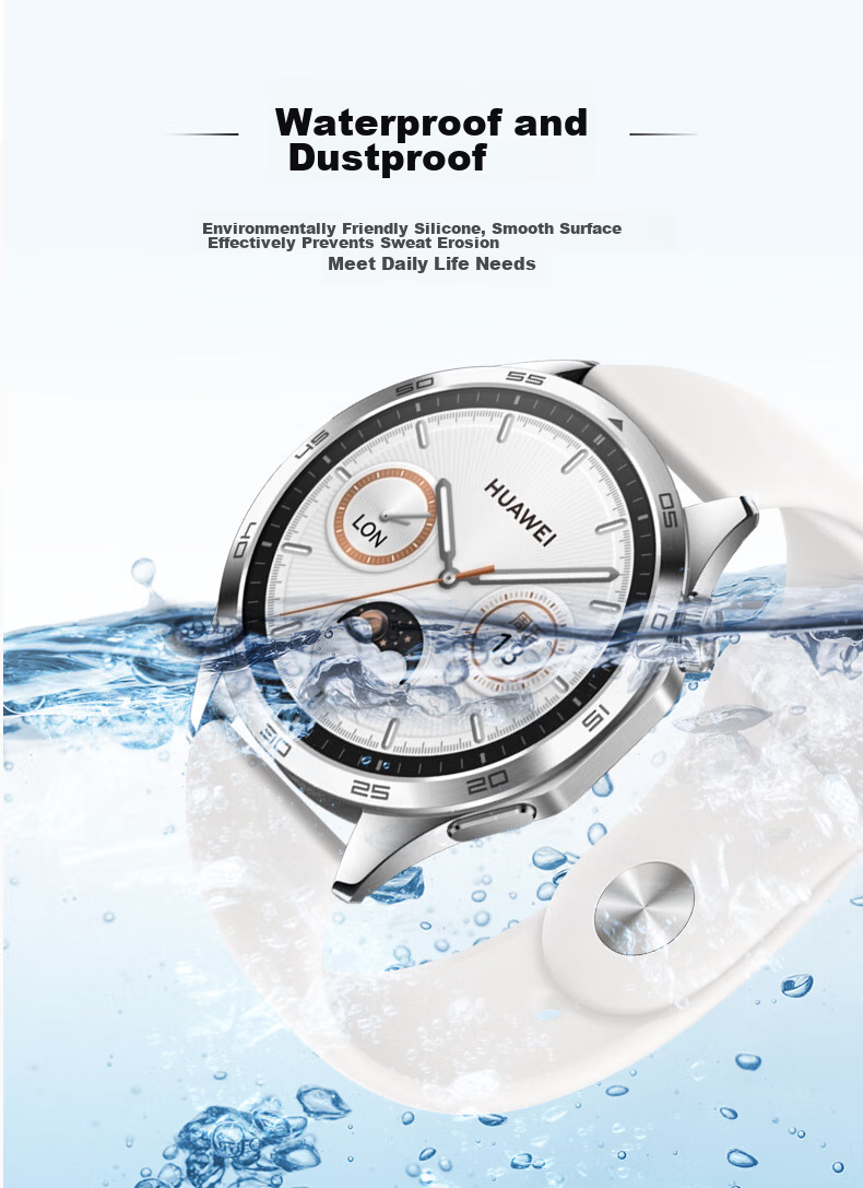 Ремешок Weiqiantu для Huawei GT6/GT5/GT4/pro, 41 мм, спортивный силиконовый, молочно-розовый