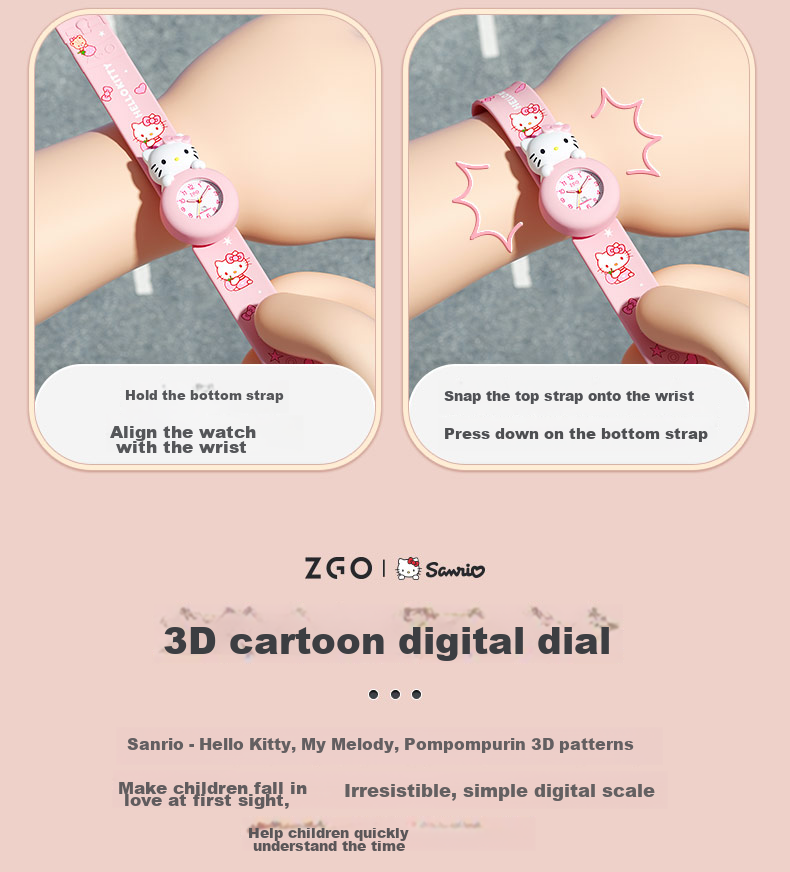 Детские часы ZGO Cinnamoroll, электронные, мультяшные, для девочек 3-6 лет, подарок