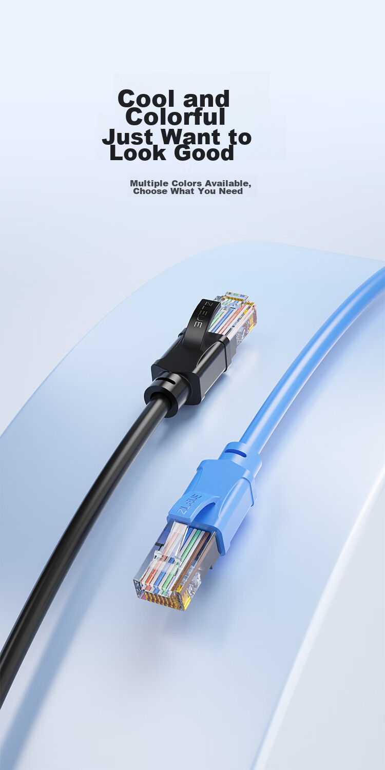 Сетевой кабель ZLEUE CAT5e Gigabit Ethernet, 2 метра, черный