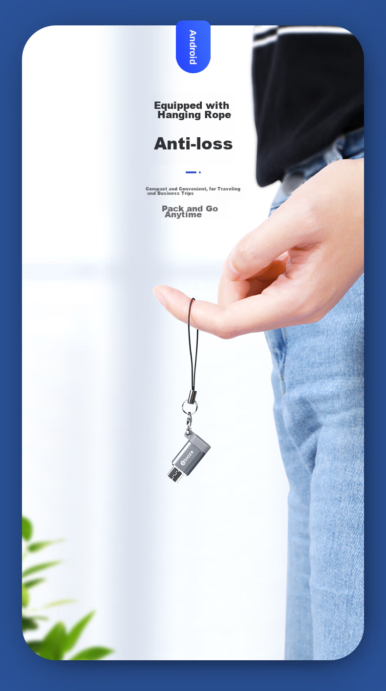 Переходник BIAZE Type-C на Micro USB OTG, конвертер данных USB-C для Android