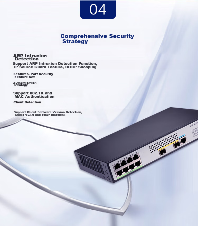 Коммутатор H3C S5130V2-10P-LI, 8 портов Ethernet + 2 оптоволоконных порта, гигабитный управляемый коммутатор уровня 3, IPv6/стекирование/агрегация каналов/настольный