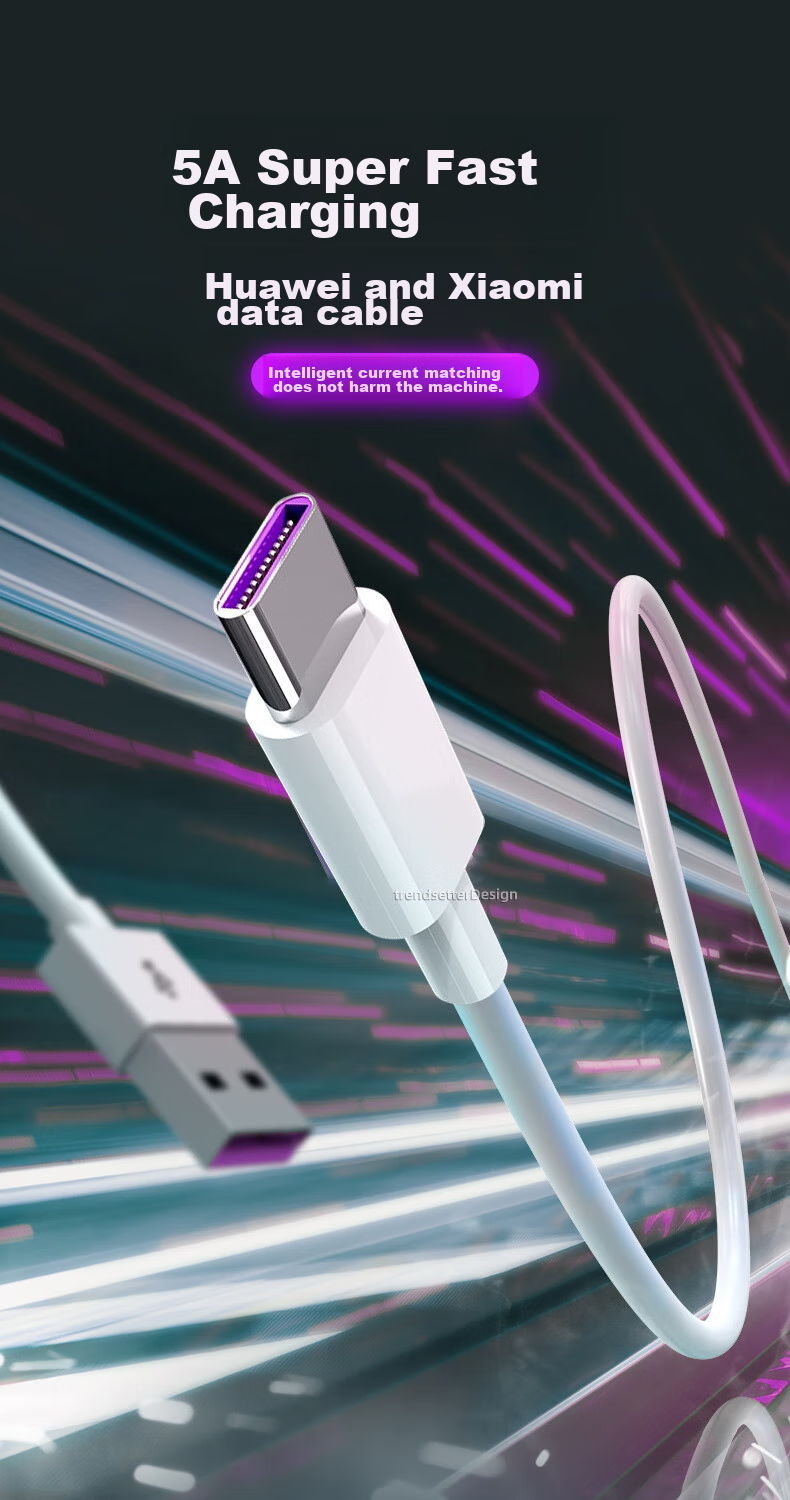 Кабель Trendsetter 2-Pack USB Type-A на Type-C, 66W/40W, 6A/5A, 1 метр, белый