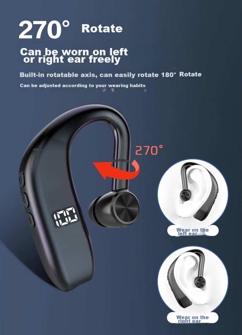 Беспроводные Bluetooth-наушники Guiyin A18 с ушным крючком, шумоподавлением и долгим временем работы, зарядный кейс, совместимы с Apple, Huawei, Xiaomi