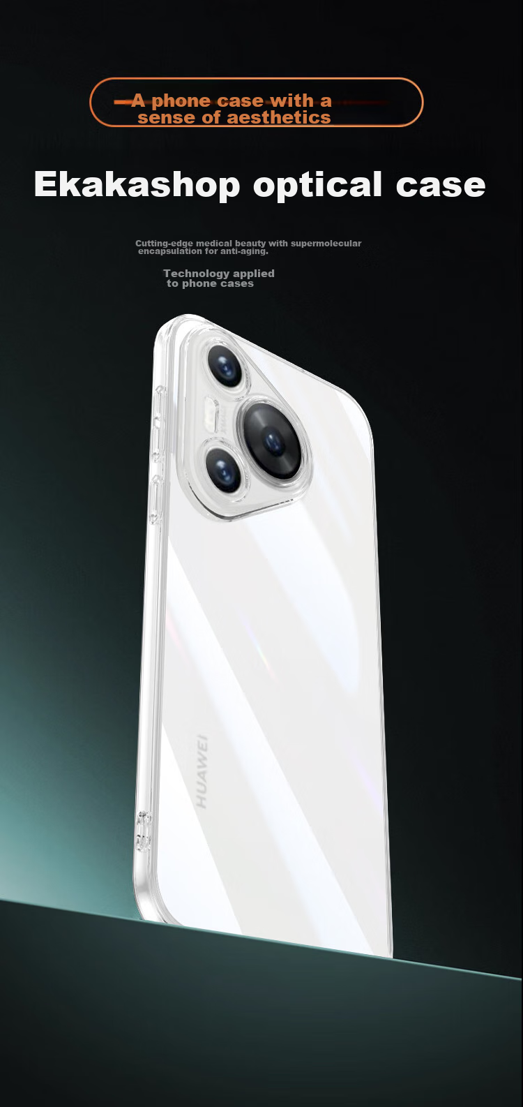 Чехол-накладка Ekakashop для Huawei Pura70, прозрачный, противоударный, ультратонкий, с защитой от падений