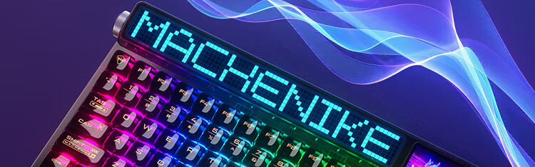 Механическая клавиатура MACHENIKE KT84, беспроводная, трехрежимная, с умным экраном, Arctic Yellow Switch, черный