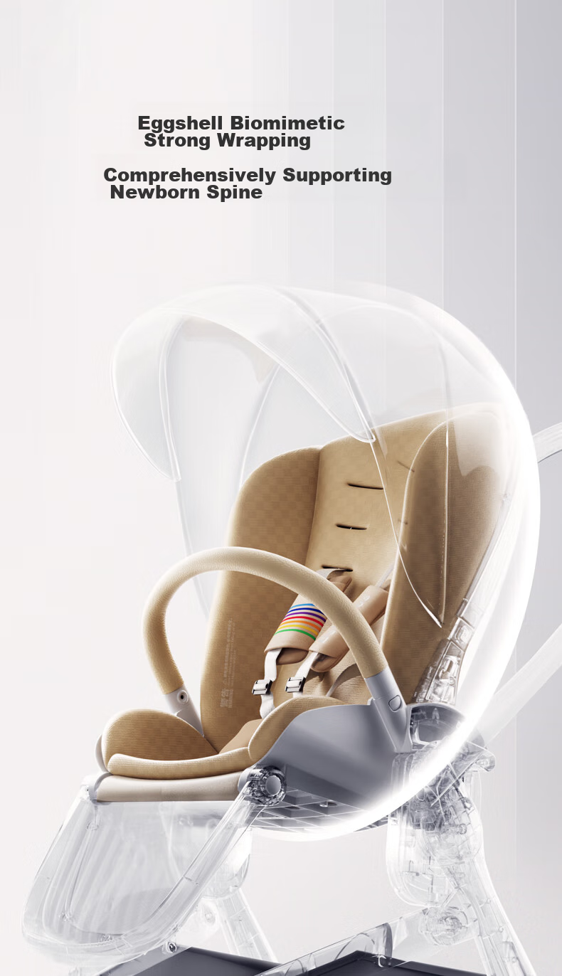 Детская коляска Bebebus Artistic Stroller, с регулируемой спинкой и сиденьем, легкая складная, реверсивная, с высоким обзором, цвет "Шампанское золото"