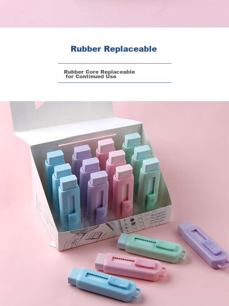 Ластик STAEDTLER Push-Pull, выдвижной, с блокировкой, с минимальным количеством крошек, чистый дизайн, для школьников, макаронный светло-зеленый