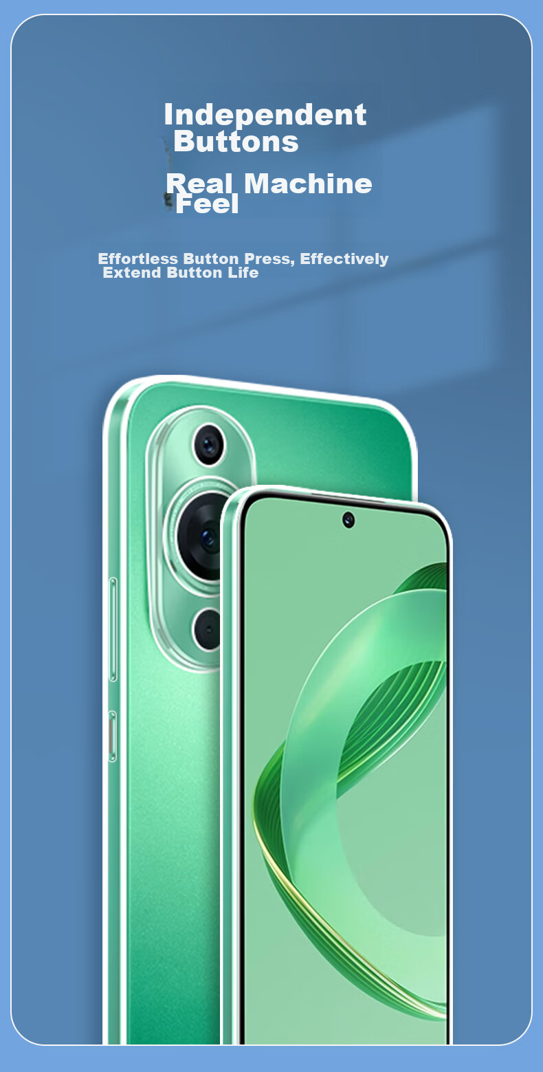 Прозрачный силиконовый чехол KOOLIFE для Huawei Nova 11 / Nova 12, защита объектива, тонкий, приятный на ощупь, противоскользящий