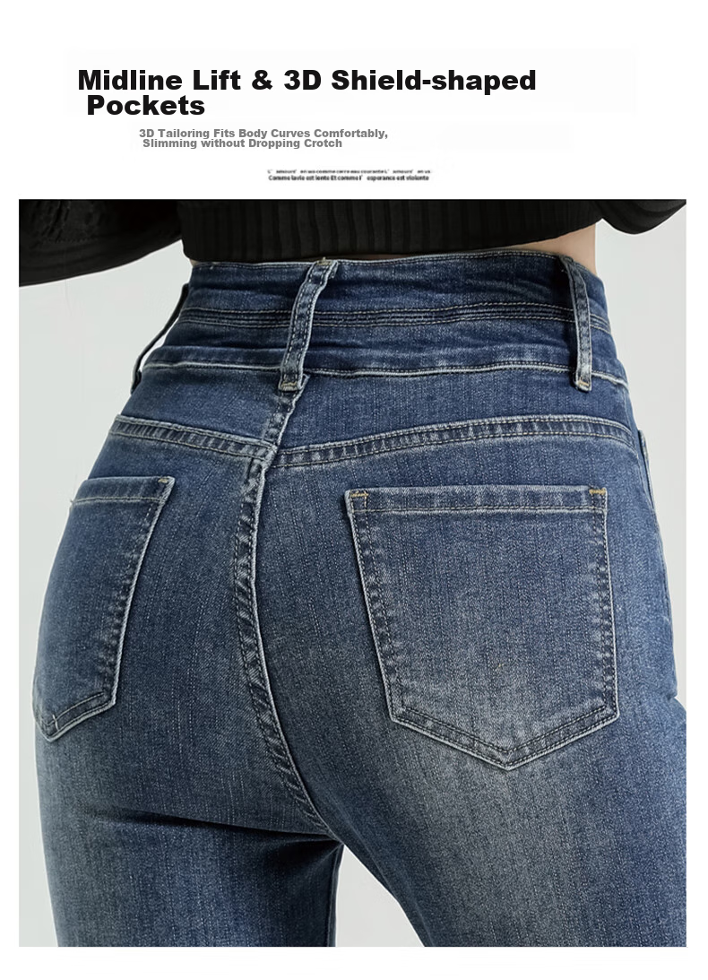 Джинсы Jeanswest женские, осенний винтажный стиль, модные, слегка расклешенные, с высокой талией, черные, размер M