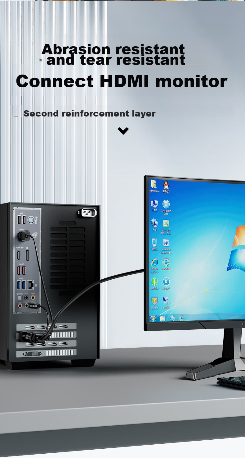 Переходник BIAZE VGA на HDMI с аудио, 3 метра, черный