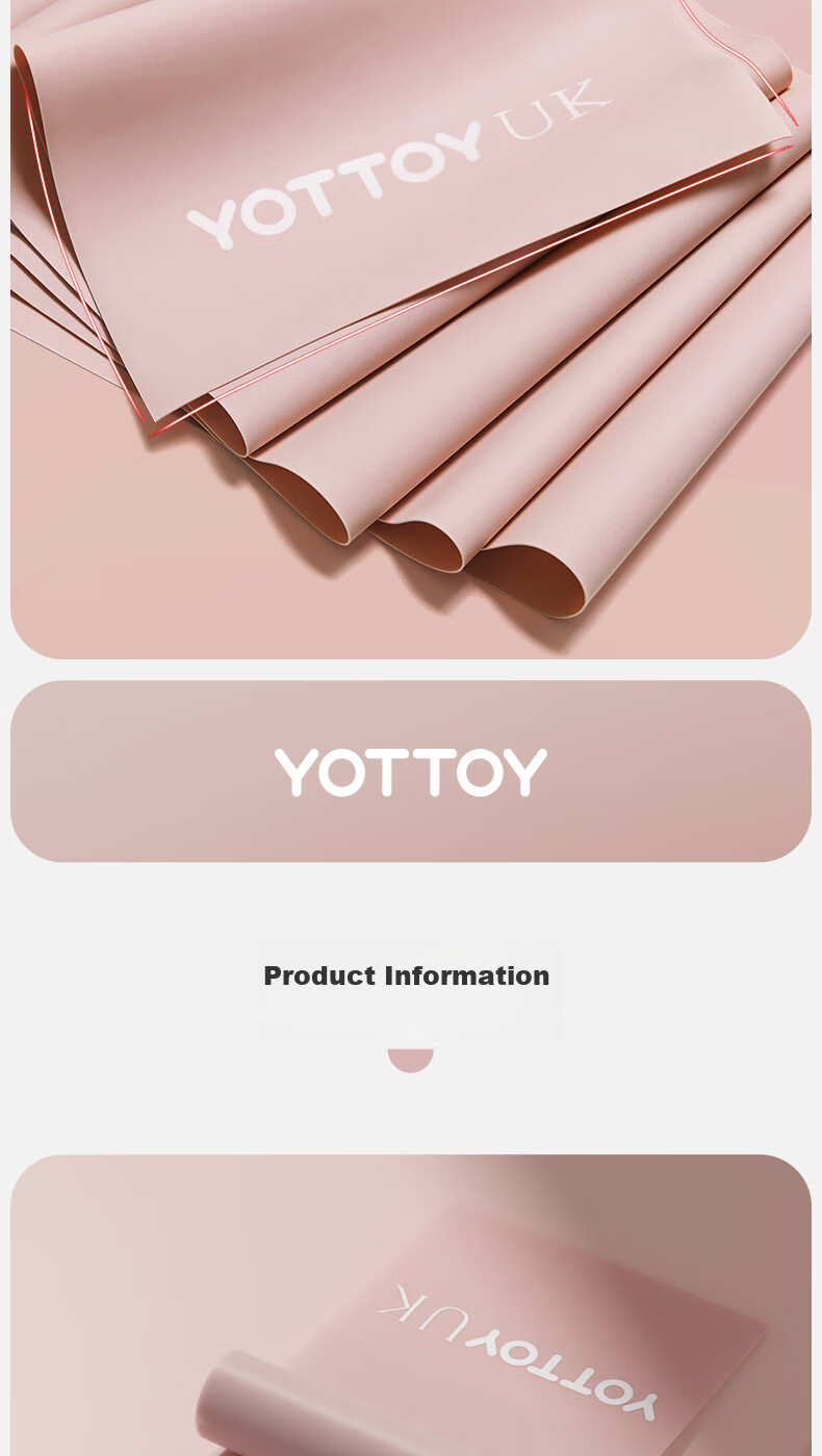 Эспандер для фитнеса Yottoy, лента для йоги, для растяжки, для тонуса мышц, для тренировки ягодиц, бедер, спины, плеч, рук, синий/розовый, 20 фунтов