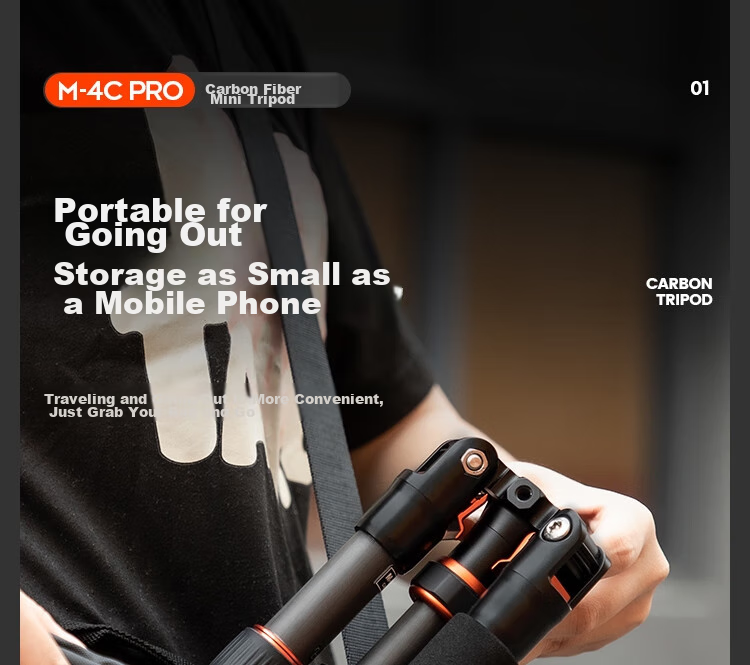 Штатив Fotopro M-4C Pro + 42QP из углеродного волокна, портативный, профессиональный, для цифровых камер, с шаровой головкой