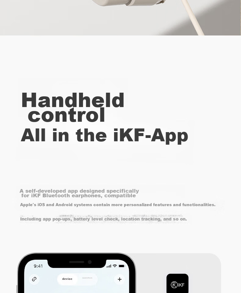 Беспроводные накладные наушники iKF T1 Pro с пространственным звуком, Hi-Fi аудио, Bluetooth 5.4, шумоподавление, белый